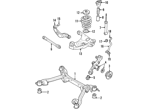 2006 Audi A4 Rear Suspension Components, Lower Control Arm, Upper Control Arm, Stabilizer Bar