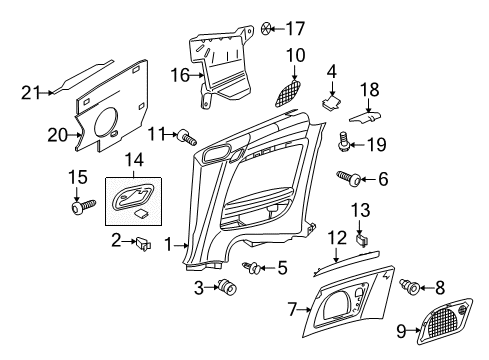 2013 Audi RS5 Interior Trim - Quarter Panels Diagram 1