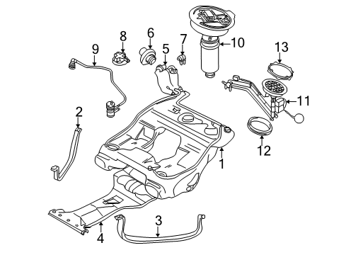 Fuel Tank Diagram for 3B0-201-075-BK