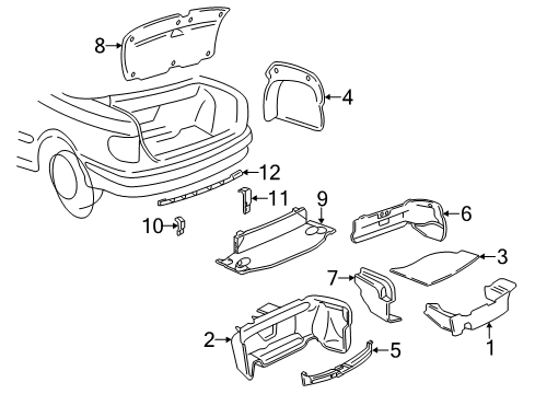 1998 Audi Cabriolet Interior Trim - Rear Body