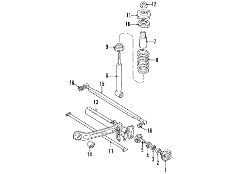 1992 Audi 100 Rear Axle, Stabilizer Bar, Suspension Components