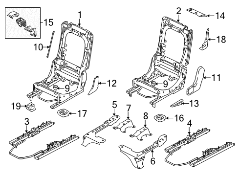 2014 Audi Q7 Second Row Seats, Body Diagram 2