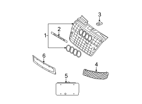 2007 Audi S4 Grille & Components