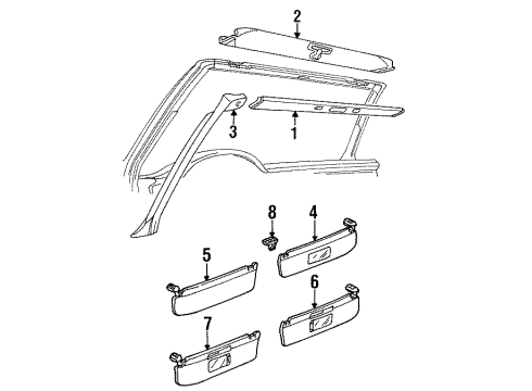 1998 Audi Cabriolet Interior Trim - Roof