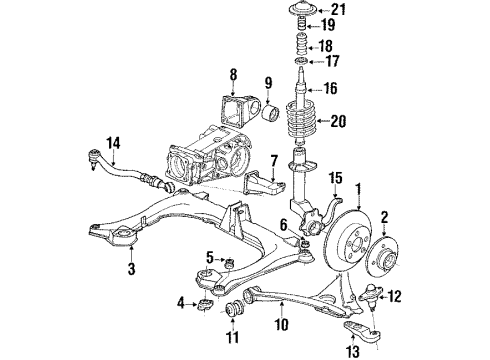 1992 Audi 80 Quattro Rear Axle, Lower Control Arm, Stabilizer Bar, Suspension Components