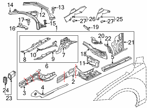 2013 Audi A7 Quattro Structural Components & Rails