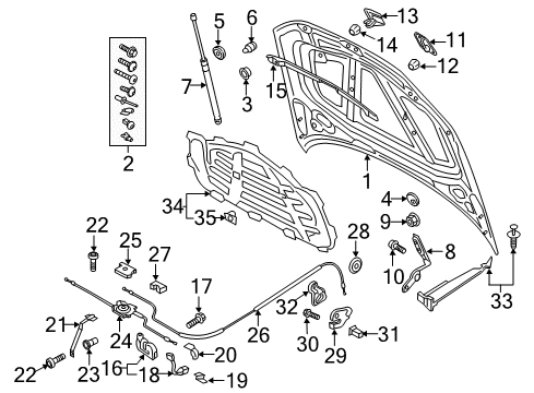 2018 Audi A3 Release Cable Diagram for 8V1-823-535-B