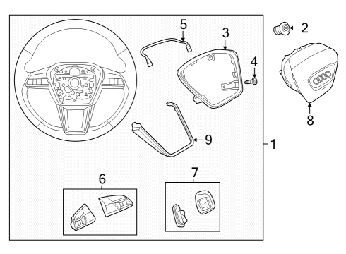 2022 Audi S8 Steering Column & Wheel, Steering Gear & Linkage