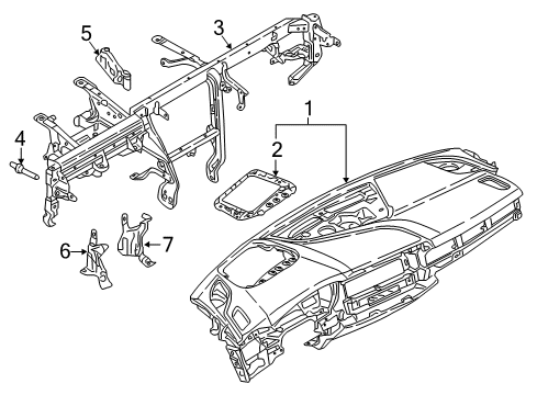 2018 Audi A4 Cluster & Switches, Instrument Panel Diagram 1