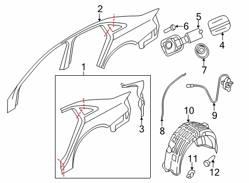 2014 Audi A4 Quarter Panel & Components