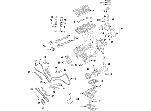 2020 Audi S5 Sportback Engine Parts, Mounts, Cylinder Head & Valves, Variable Valve Timing, Oil Cooler, Oil Pan, Oil Pump, Crankshaft & Bearings, Pistons, Rings & Bearings