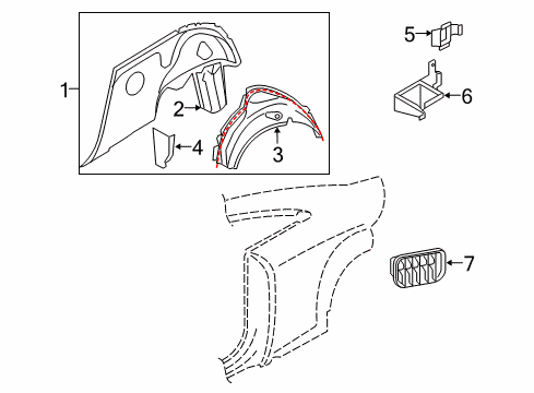 2010 Audi TT Quattro Inner Structure - Quarter Panel