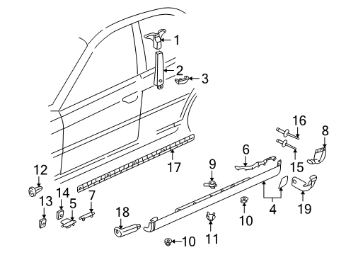 1998 Audi A4 Quattro Exterior Trim - Pillars, Rocker & Floor