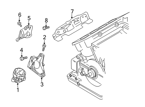 2015 Audi R8 Engine & Trans Mounting Diagram 1