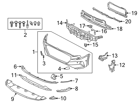 2022 Audi e-tron Quattro Bumper & Components - Front