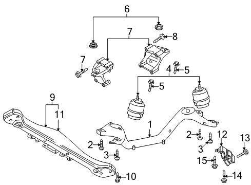 2010 Audi Q7 Engine & Trans Mounting Diagram 2