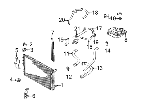 1998 Audi A4 Quattro Radiator & Components