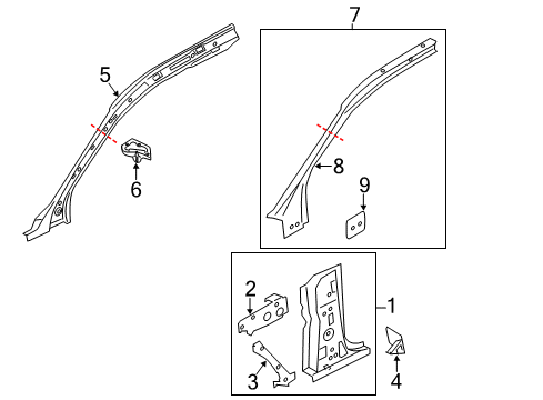 2014 Audi A6 Hinge Pillar