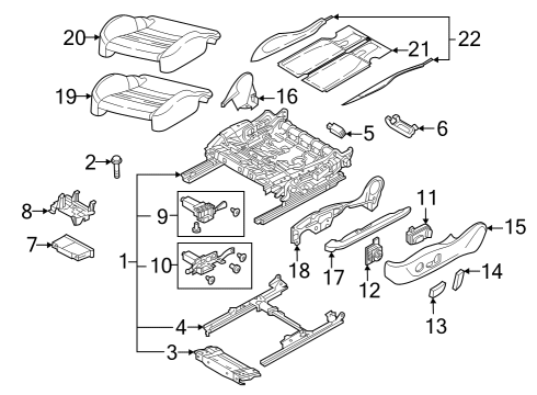 2022 Audi e-tron Quattro Front Seat Components