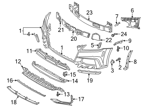 2021 Audi TT RS Quattro Bumper & Components - Front Diagram 2