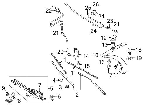 2010 Audi TT Quattro Wiper & Washer Components