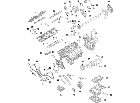 2022 Audi RS7 Sportback Engine Parts, Mounts, Cylinder Head & Valves, Camshaft & Timing, Variable Valve Timing, Oil Cooler, Oil Pan, Oil Pump, Adapter Housing, Crankshaft & Bearings, Pistons, Rings & Bearings