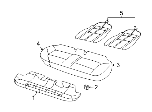 2004 Audi S4 Rear Seat Components