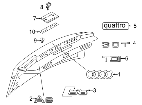 2014 Audi A6 Exterior Trim - Trunk Lid