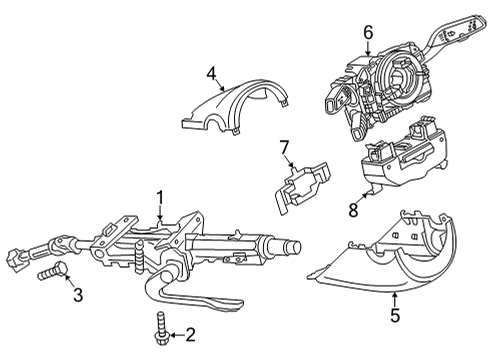 2024 Audi A3 Steering Column Assembly, Shroud, Switches & Levers