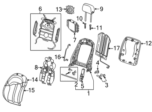 2023 Audi A6 allroad Front Seat Components Diagram 1