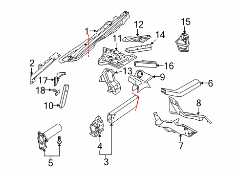 2008 Audi S8 Structural Components & Rails