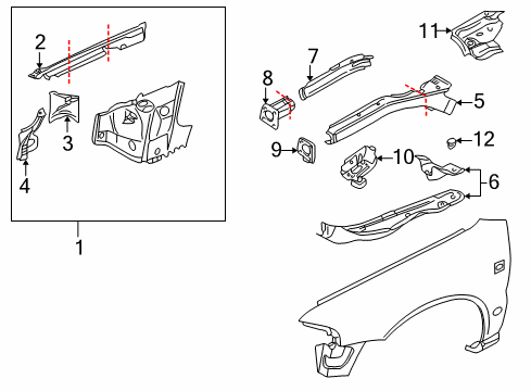 1996 Audi A4 Structural Components & Rails