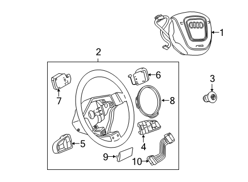 2007 Audi S4 Steering Column & Wheel, Steering Gear & Linkage, Shroud, Switches & Levers