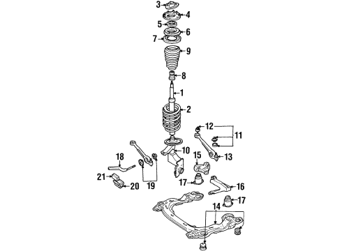 1994 Audi V8 Quattro Shock Absorber Diagram for 4A0-413-031-J