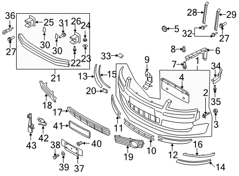 2005 Audi A8 Quattro License Bracket Diagram for 4E0-807-287-GRU