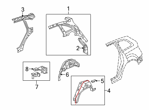 2010 Audi Q5 Inner Structure - Quarter Panel