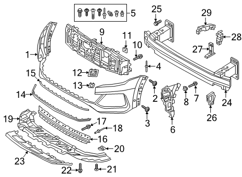 2022 Audi SQ8 Bumper & Components - Front