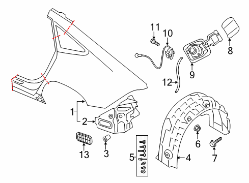 2023 Audi A7 Sportback Quarter Panel & Components