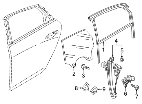 2021 Audi RS6 Avant Front Door Glass & Hardware