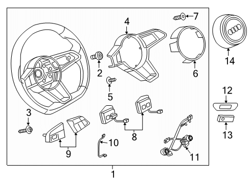 2018 Audi TT RS Quattro Steering Column & Wheel, Steering Gear & Linkage