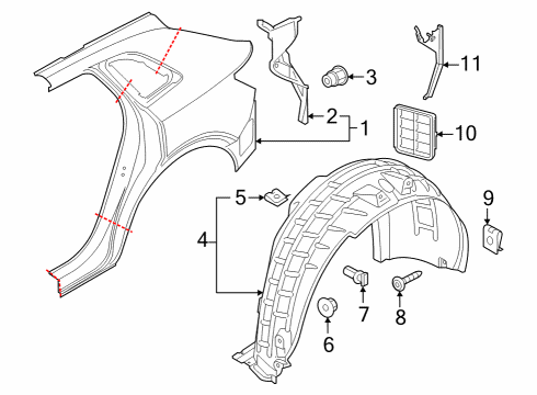 2024 Audi Q8 e-tron Quarter Panel & Components