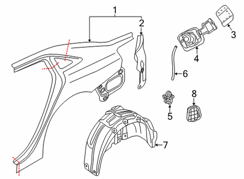 2024 Audi A3 Quarter Panel & Components