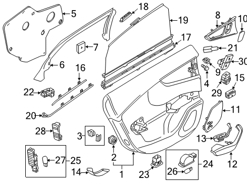 2014 Audi A6 Interior Trim - Rear Door