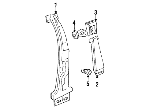 1994 Audi 90 Quattro Center Pillar