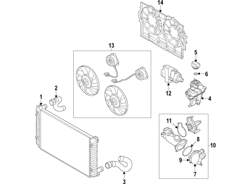 2018 Audi RS7 Cooling System, Radiator, Water Pump, Cooling Fan