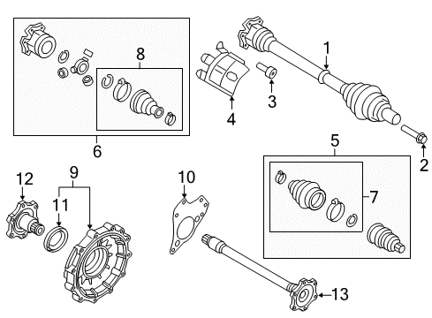 2014 Audi Q5 Carrier & Front Axles