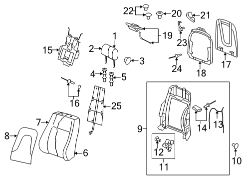 2013 Audi RS5 Front Seat Components Diagram 4