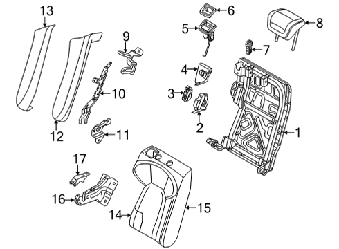 2022 Audi e-tron GT Rear Seat Components