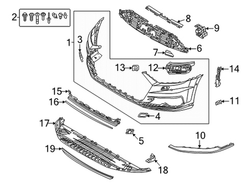 2021 Audi S8 Bumper & Components - Front Diagram 1