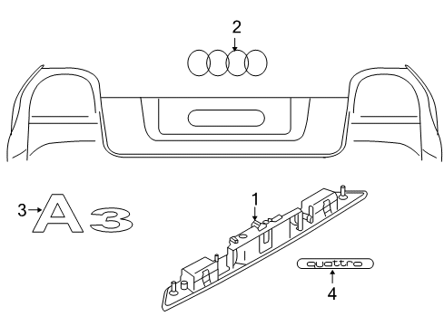 2007 Audi A3 Quattro Exterior Trim - Lift Gate